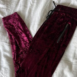 Emma & Sam Burgundy Velvet Jogger Pants
